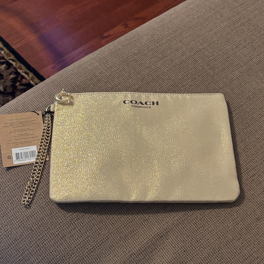 Coach Shimmering Gold Pouch NEW